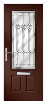 Gleneagles Crystal Flower Composite Front Door in Darkwood
