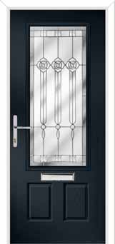 Gleneagles Crystal Flower Composite Front Door in Anthracite Grey