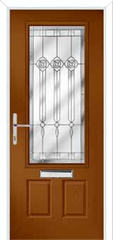 Gleneagles Crystal Flower Composite Front Door in Oak
