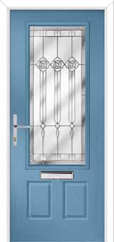 Gleneagles Crystal Flower Composite Front Door in Pastel Blue