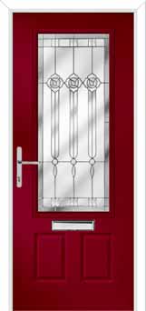 Gleneagles Crystal Flower Composite Front Door in Red
