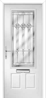 Gleneagles Crystal Flower Composite Front Door in White