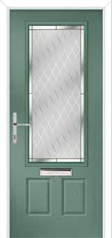 Gleneagles Diamond Cut Composite Front Door in Chartwell Green