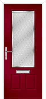 Gleneagles Diamond Cut Composite Front Door in Red