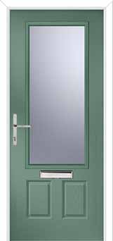 Gleneagles Glazed Composite Front Door in Chartwell Green