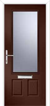 Gleneagles Glazed Composite Front Door in Darkwood