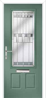 Gleneagles Prairie Composite Front Door in Chartwell Green