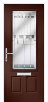 Gleneagles Prairie Composite Front Door in Darkwood