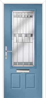 Gleneagles Prairie Composite Front Door in Pastel Blue