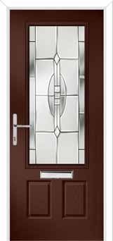 Gleneagles Reflections Composite Front Door in Darkwood