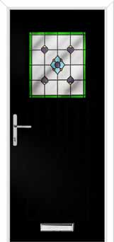 Merion Farmhouse Dorchester Composite Front Door in Black Brown