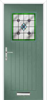 Merion Farmhouse Dorchester Composite Front Door in Chartwell Green