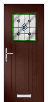Merion Farmhouse Dorchester Composite Front Door in Darkwood