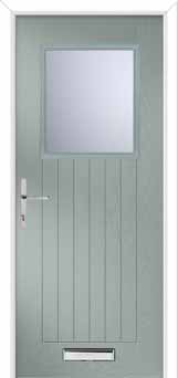 Merion Farmhouse Glazed Composite Front Door in Agate Grey