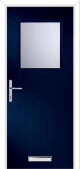 Merion Farmhouse Glazed Composite Front Door in Blue