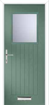 Merion Farmhouse Glazed Composite Front Door in Chartwell Green