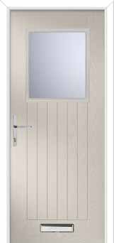 Merion Farmhouse Glazed Composite Front Door in Cream