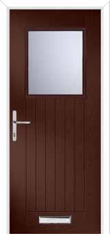 Merion Farmhouse Glazed Composite Front Door in Darkwood