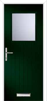 Merion Farmhouse Glazed Composite Front Door in Green