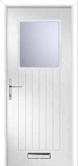 Merion Farmhouse Glazed Composite Front Door in White