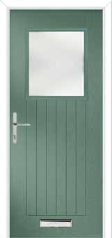 Merion Farmhouse Kensington Composite Front Door in Chartwell Green