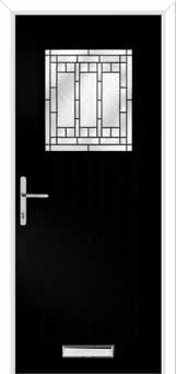 Merion Farmhouse New Orleans Composite Front Door in Black Brown