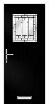 Merion Farmhouse New Orleans Composite Front Door in Black