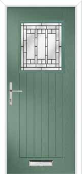 Merion Farmhouse New Orleans Composite Front Door in Chartwell Green