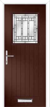 Merion Farmhouse New Orleans Composite Front Door in Darkwood