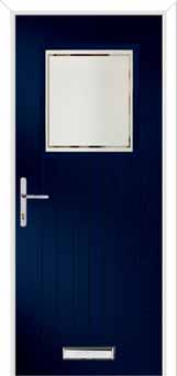 Merion Farmhouse Victorian Border Composite Front Door in Blue