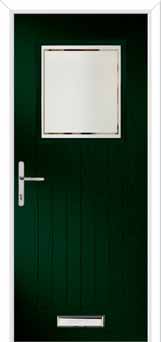 Merion Farmhouse Victorian Border Composite Front Door in Green