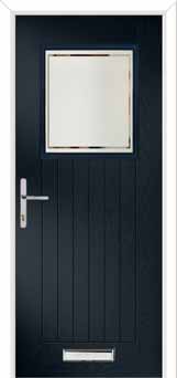 Merion Farmhouse Victorian Border Composite Front Door in Anthracite Grey