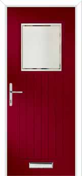 Merion Farmhouse Victorian Border Composite Front Door in Red