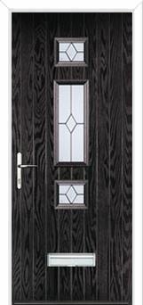 Mid 3 Square Classic Composite Door in Black Brown