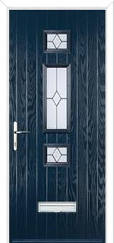 Mid 3 Square Classic Composite Door in Dark Blue