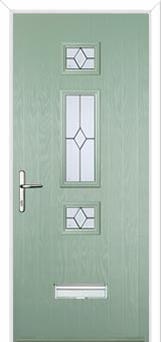 Mid 3 Square Classic Composite Door in Chartwell Green