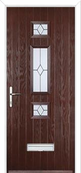 Mid 3 Square Classic Composite Door in Darkwood