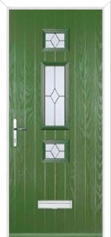 Mid 3 Square Classic Composite Door in Fern Green