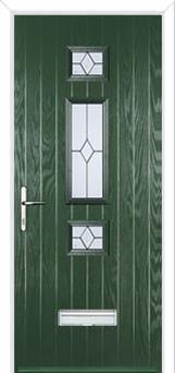 Mid 3 Square Classic Composite Door in Green