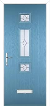 Mid 3 Square Classic Composite Door in Pastel Blue