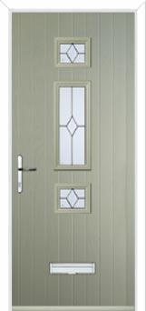 Mid 3 Square Classic Composite Door in Pebble Grey