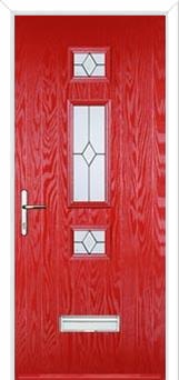 Mid 3 Square Classic Composite Door in Poppy Red