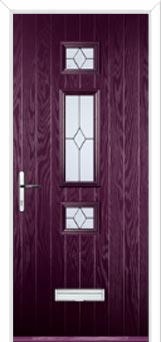 Mid 3 Square Classic Composite Door in Purple Violet