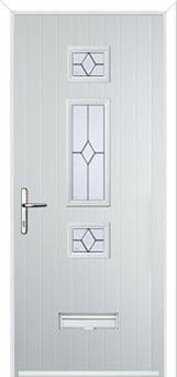 Mid 3 Square Classic Composite Door in White