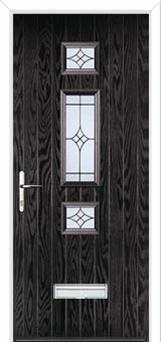Mid 3 Square Elegance Composite Door in Black Brown