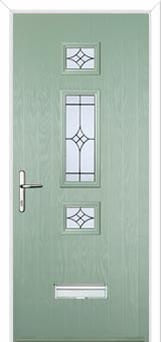 Mid 3 Square Elegance Composite Door in Chartwell Green