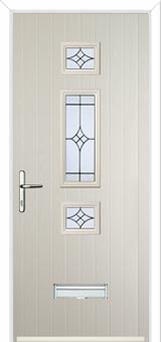 Mid 3 Square Elegance Composite Door in Cream