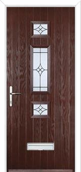 Mid 3 Square Elegance Composite Door in Darkwood