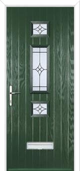 Mid 3 Square Elegance Composite Door in Green