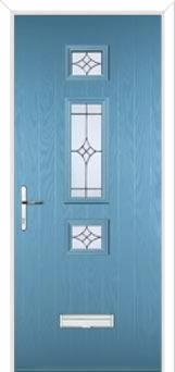 Mid 3 Square Elegance Composite Door in Pastel Blue